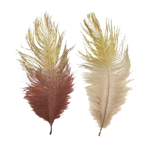 Set of 6 deluxe gold feathers